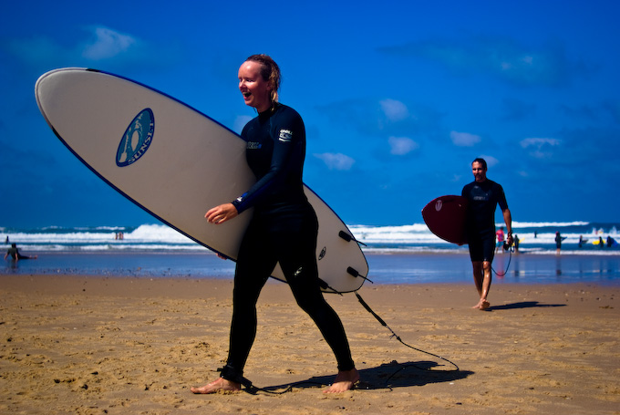 foto: Stefan Tell - Surfkurs på stranden