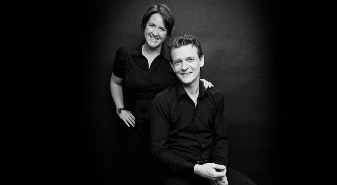 Denise Rudberg & Peter Barlach, porträttfoto för Bonnier Carlsen